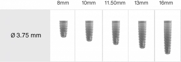 Размеры имплантатов mis c1 standart